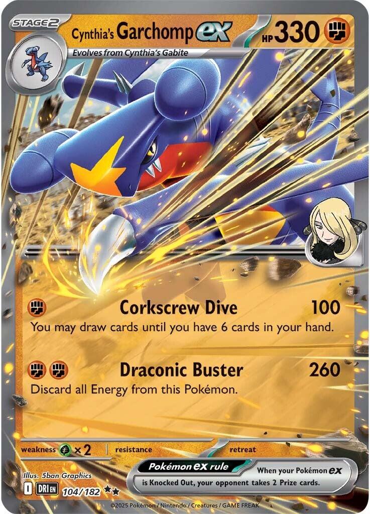 Cynthia's Garchomp ex (104/182) [Scarlet & Violet: Destined Rivals] | Exor Games New Glasgow