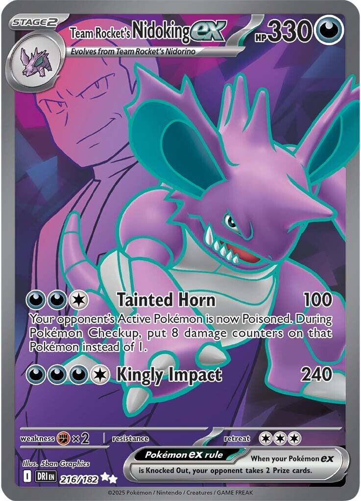 Team Rocket's Nidoking ex (216/182) [Scarlet & Violet: Destined Rivals] | Exor Games New Glasgow