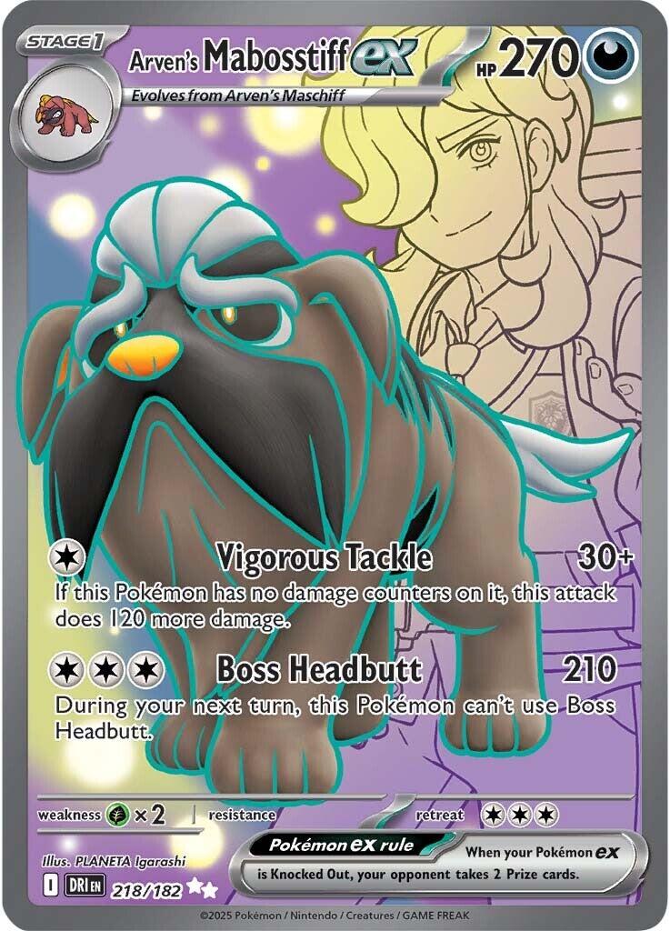 Arven's Mabosstiff ex (218/182) [Scarlet & Violet: Destined Rivals] | Exor Games New Glasgow