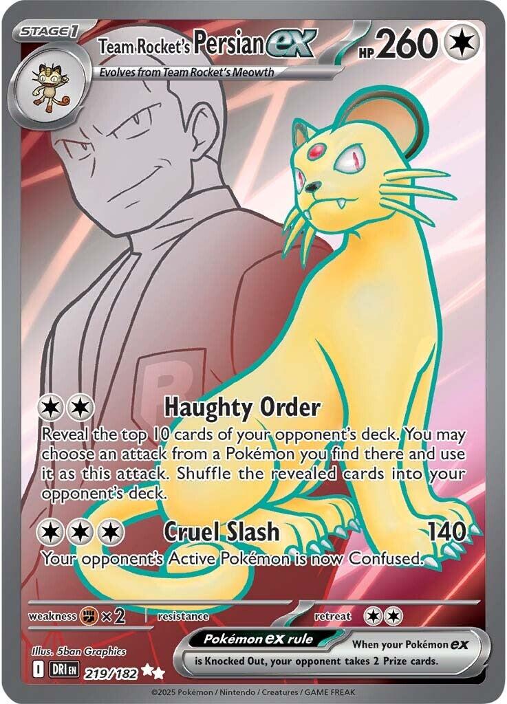 Team Rocket's Persian ex (219/182) [Scarlet & Violet: Destined Rivals] | Exor Games New Glasgow