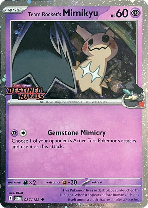 Team Rocket's Mimikyu (087/182) (Destined Rivals Stamp) [Scarlet & Violet: Destined Rivals] | Exor Games New Glasgow