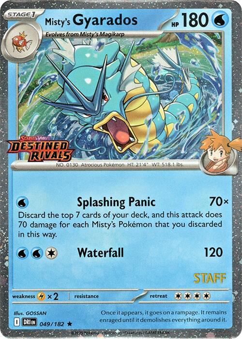 Misty's Gyarados (049/182) (Prerelease Staff) [Scarlet & Violet: Destined Rivals] | Exor Games New Glasgow