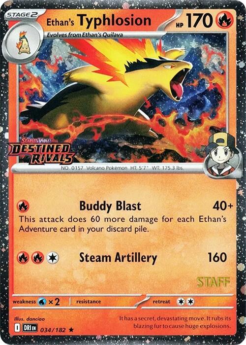Ethan's Typhlosion (034/182) (Prerelease Staff) [Scarlet & Violet: Destined Rivals] | Exor Games New Glasgow