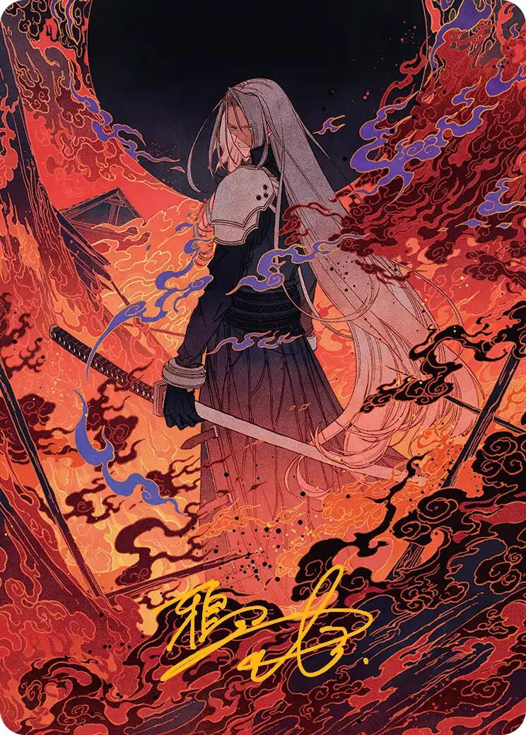 Nibelheim Aflame Art Card (Gold-Stamped Signature) [FINAL FANTASY Art Series] | Exor Games New Glasgow