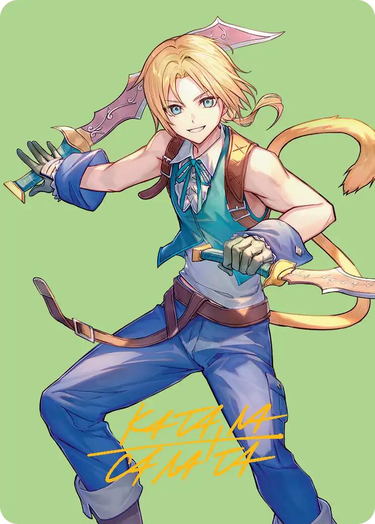 Zidane, Tantalus Thief Art Card (Gold-Stamped Signature) [FINAL FANTASY Art Series] | Exor Games New Glasgow