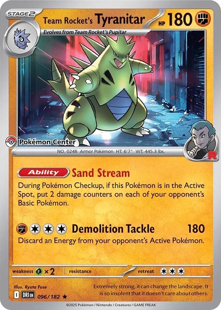 Team Rocket's Tyranitar (096/182) (Pokemon Center Exclusive) [Miscellaneous Cards] | Exor Games New Glasgow