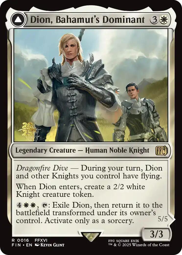 Dion, Bahamut's Dominant // Bahamut, Warden of Light [FINAL FANTASY Prerelease Promo] | Exor Games New Glasgow