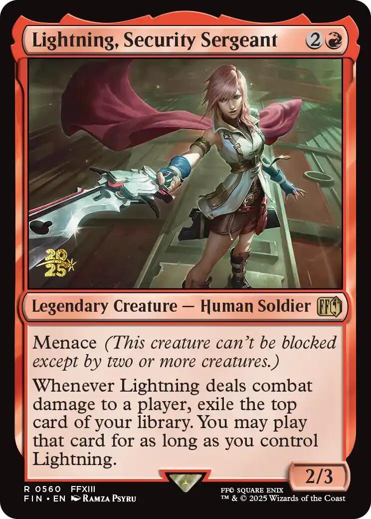 Lightning, Security Sergeant [FINAL FANTASY Prerelease Promo] | Exor Games New Glasgow