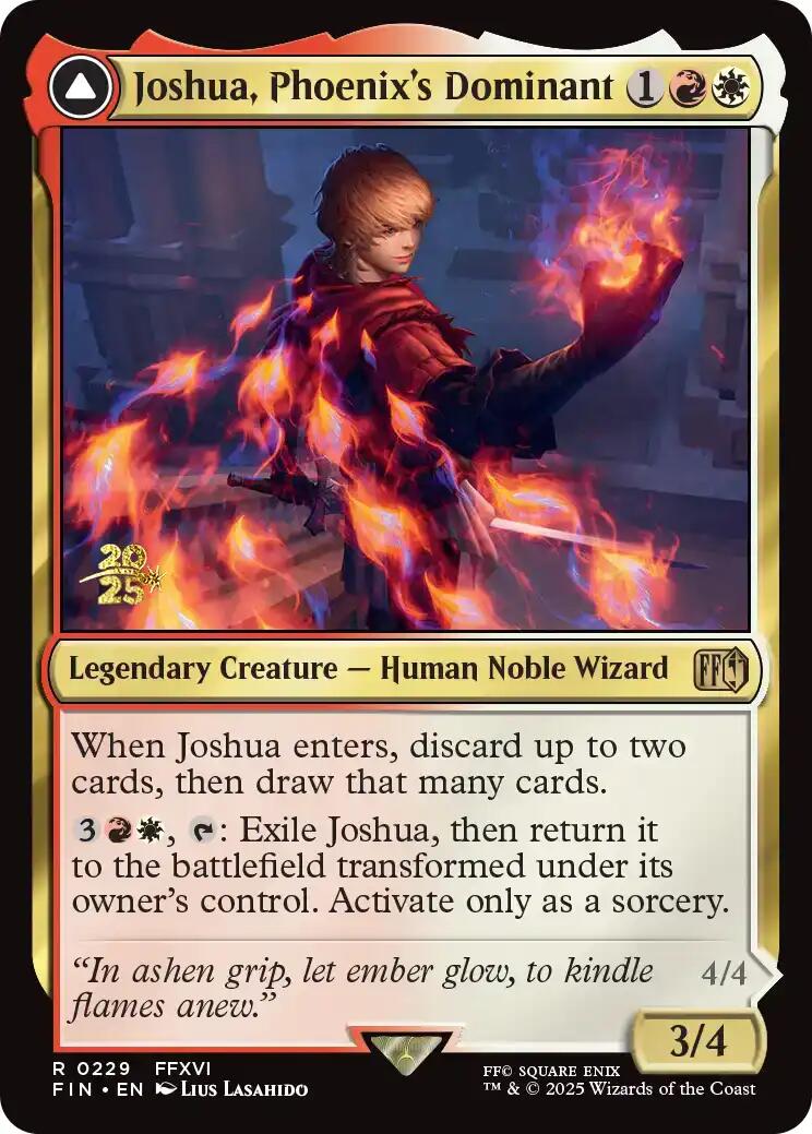 Joshua, Phoenix's Dominant // Phoenix, Warden of Fire [FINAL FANTASY Prerelease Promo] | Exor Games New Glasgow