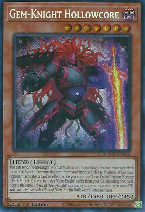 Gem-Knight Hollowcore [BLMM-EN022] Secret Rare | Exor Games New Glasgow