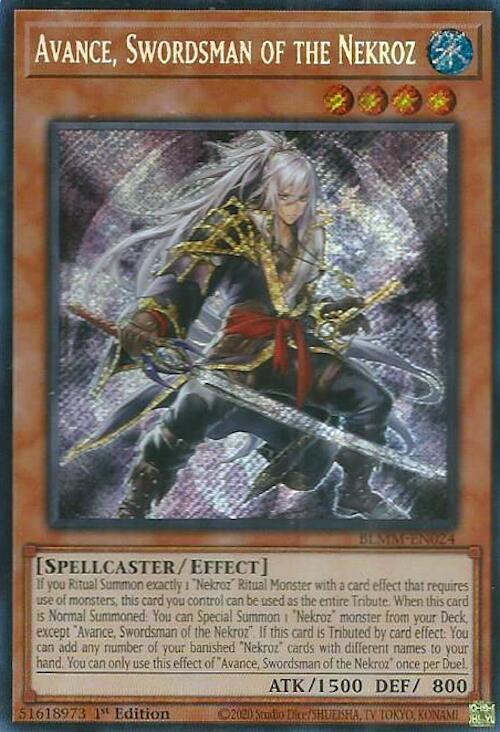 Avance, Swordsman of the Nekroz [BLMM-EN024] Secret Rare | Exor Games New Glasgow