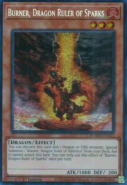 Burner, Dragon Ruler of Sparks [BLMM-EN123] Secret Rare | Exor Games New Glasgow
