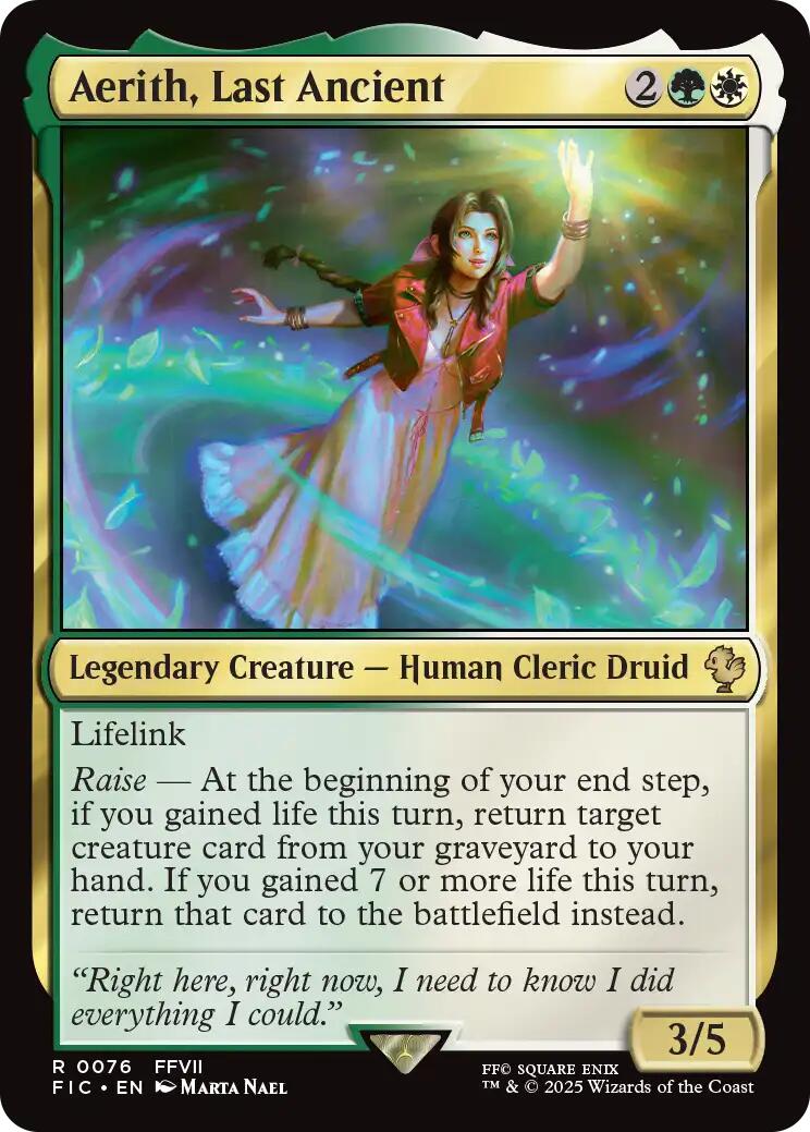 Aerith, Last Ancient (Surge Foil) [FINAL FANTASY Commander] | Exor Games New Glasgow