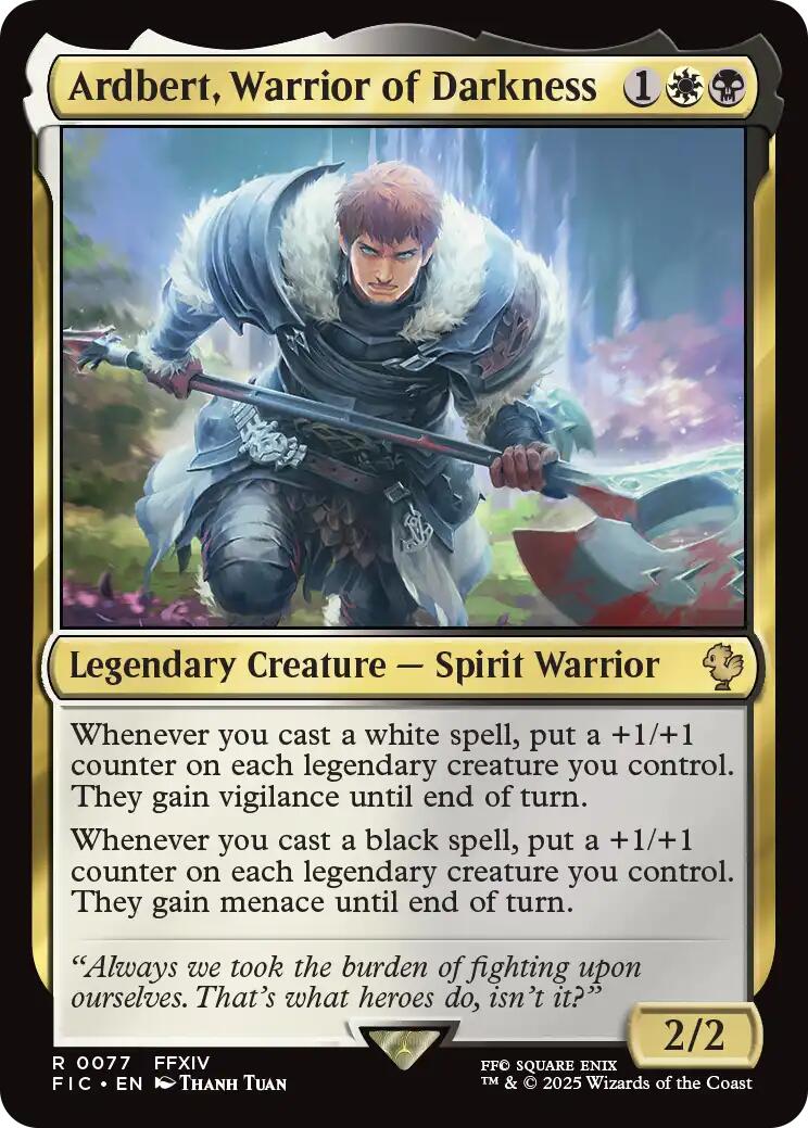 Ardbert, Warrior of Darkness (Surge Foil) [FINAL FANTASY Commander] | Exor Games New Glasgow