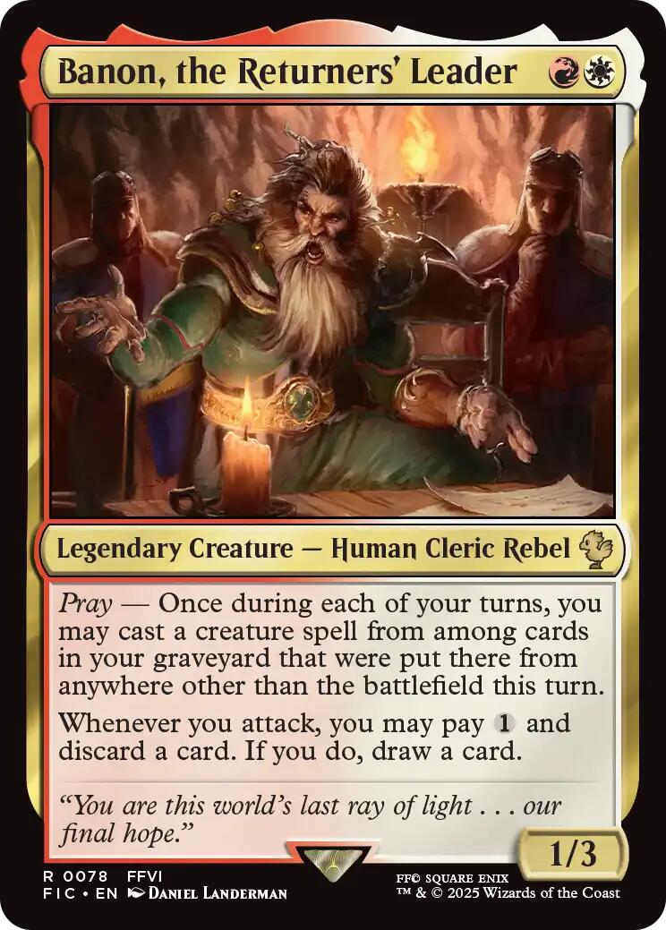 Banon, the Returners' Leader (Surge Foil) [FINAL FANTASY Commander] | Exor Games New Glasgow