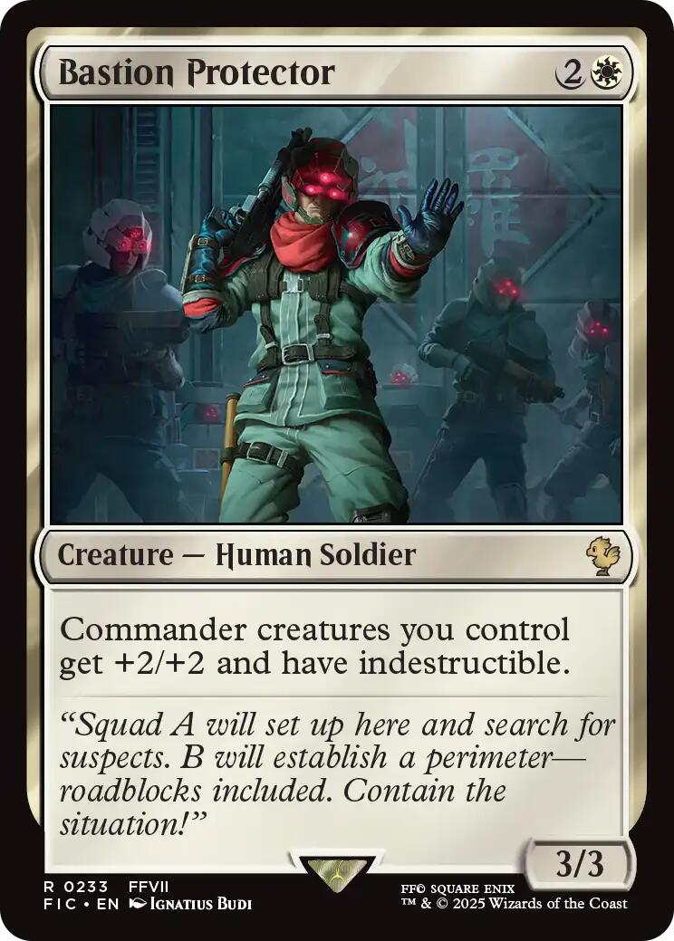 Bastion Protector (Surge Foil) [FINAL FANTASY Commander] | Exor Games New Glasgow