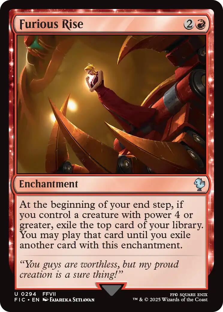 Furious Rise (Surge Foil) [FINAL FANTASY Commander] | Exor Games New Glasgow