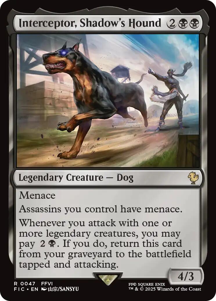 Interceptor, Shadow's Hound (Surge Foil) [FINAL FANTASY Commander] | Exor Games New Glasgow