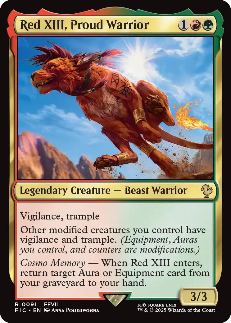 Red XIII, Proud Warrior (Surge Foil) [FINAL FANTASY Commander] | Exor Games New Glasgow