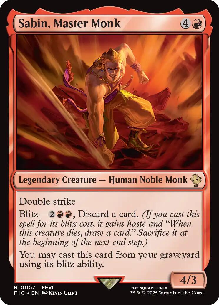 Sabin, Master Monk (Surge Foil) [FINAL FANTASY Commander] | Exor Games New Glasgow