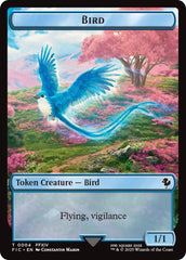 Bird // Hero (0029) Double-Sided Token (Surge Foil) [FINAL FANTASY Commander Tokens] | Exor Games New Glasgow
