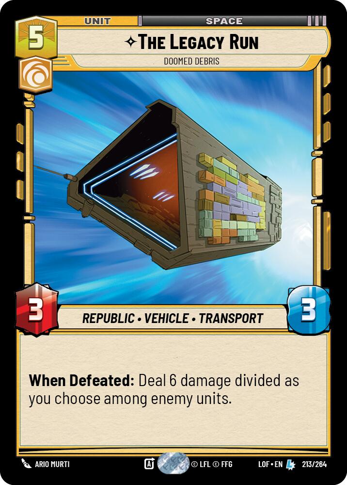 The Legacy Run - Doomed Debris (213/264) (213/264) [Legends of the Force] | Exor Games New Glasgow