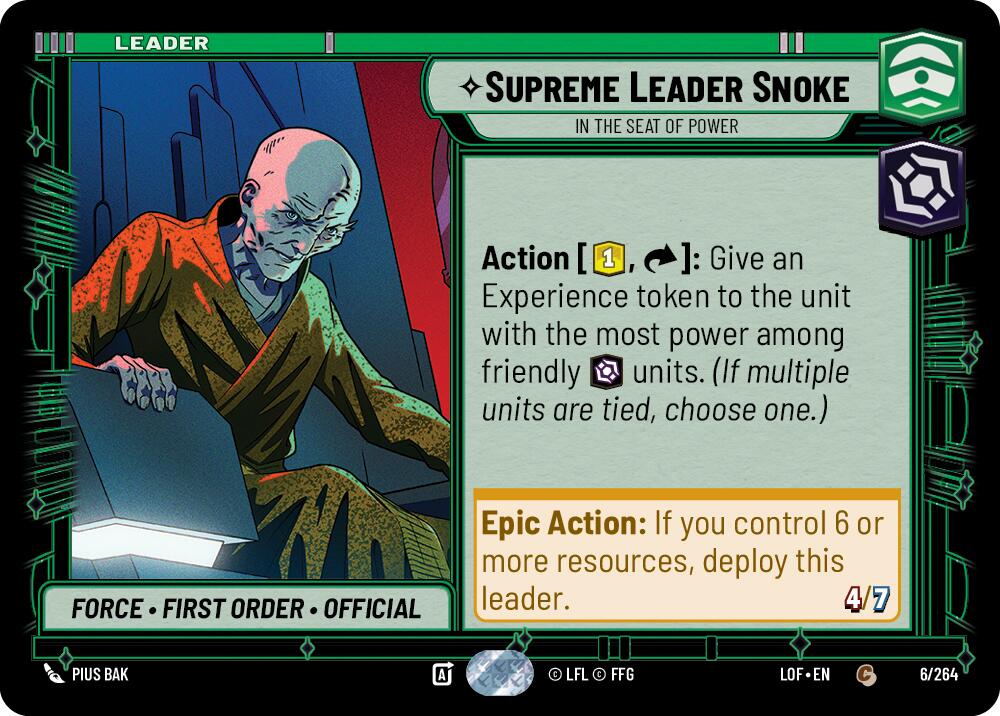 Supreme Leader Snoke - In the Seat of Power (006/264) (006/264) [Legends of the Force] | Exor Games New Glasgow