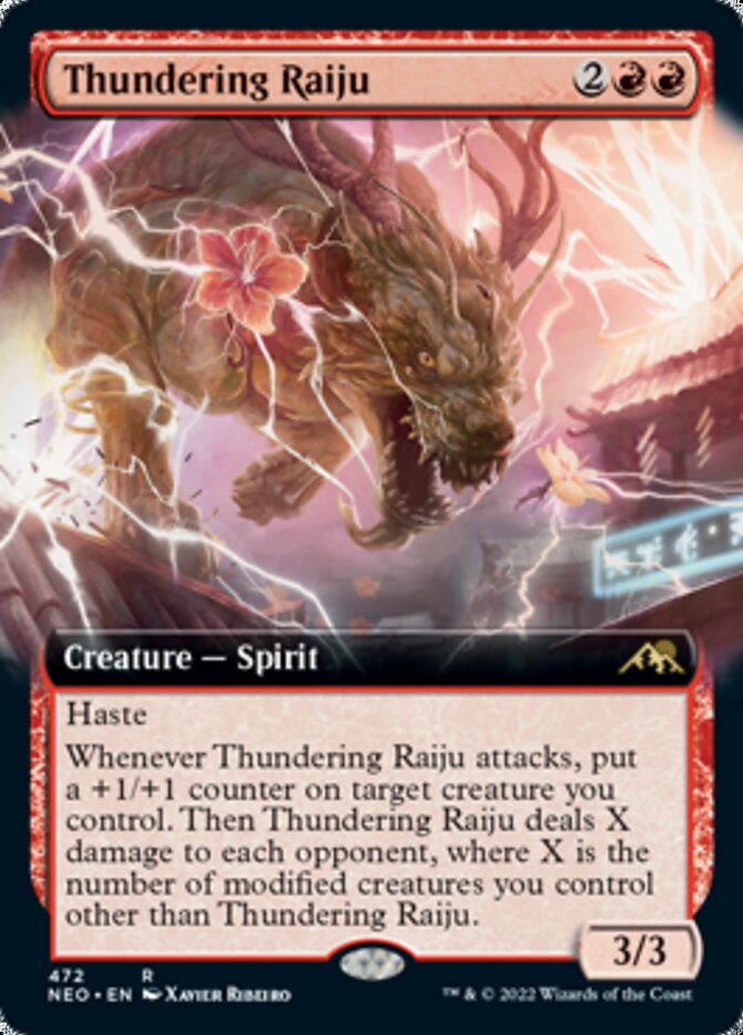 Thundering Raiju (Extended Art) [Kamigawa: Neon Dynasty] | Exor Games New Glasgow