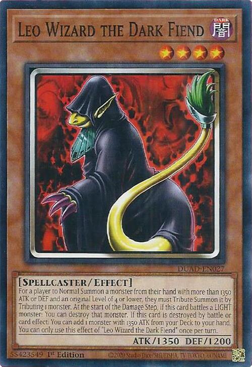 Leo Wizard the Dark Fiend [DUAD-EN027] Common | Exor Games New Glasgow
