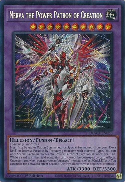 Nerva the Power Patron of Creation [DUAD-EN033] Secret Rare | Exor Games New Glasgow