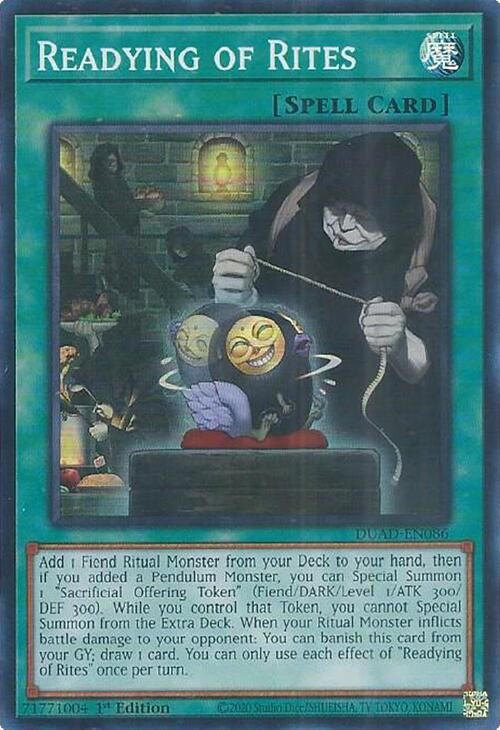 Readying of Rites [DUAD-EN086] Super Rare | Exor Games New Glasgow