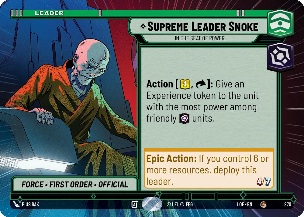 Supreme Leader Snoke - In the Seat of Power (270) (Hyperspace) (270) [Legends of the Force] | Exor Games New Glasgow