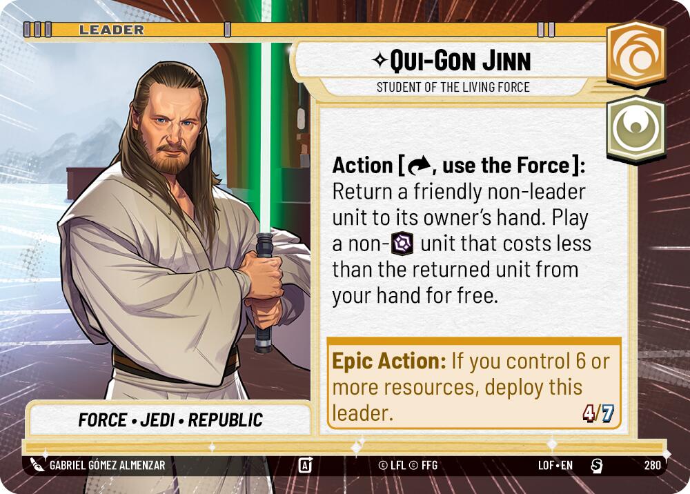 Qui-Gon Jinn - Student of the Living Force (280) (Hyperspace) (280) [Legends of the Force] | Exor Games New Glasgow