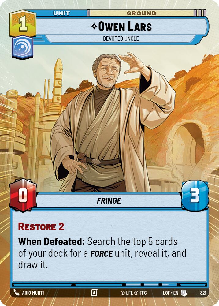 Owen Lars - Devoted Uncle (321) (Hyperspace) (321) [Legends of the Force] | Exor Games New Glasgow
