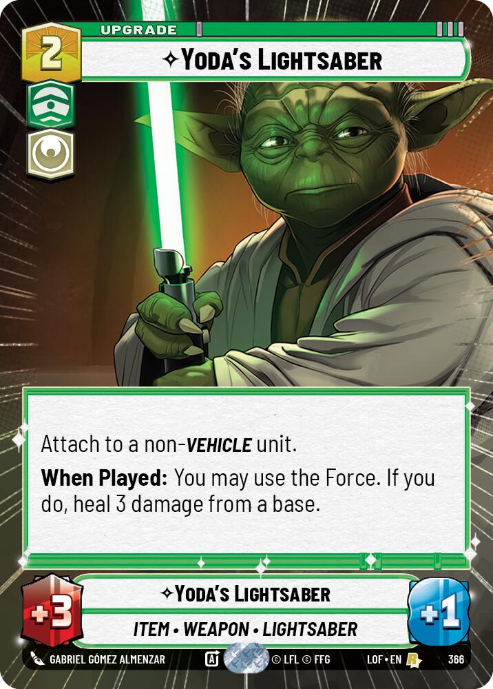 Yoda's Lightsaber (366) (Hyperspace) (366) [Legends of the Force] | Exor Games New Glasgow