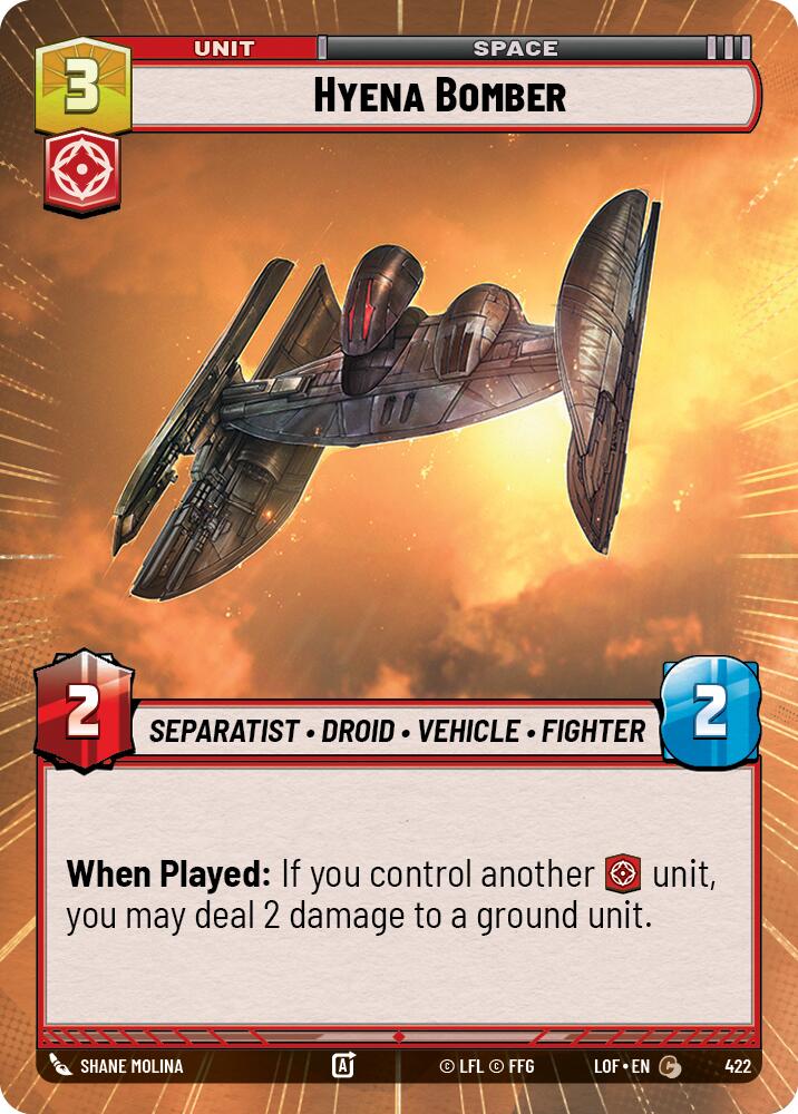 Hyena Bomber (422) (Hyperspace) (422) [Legends of the Force] | Exor Games New Glasgow