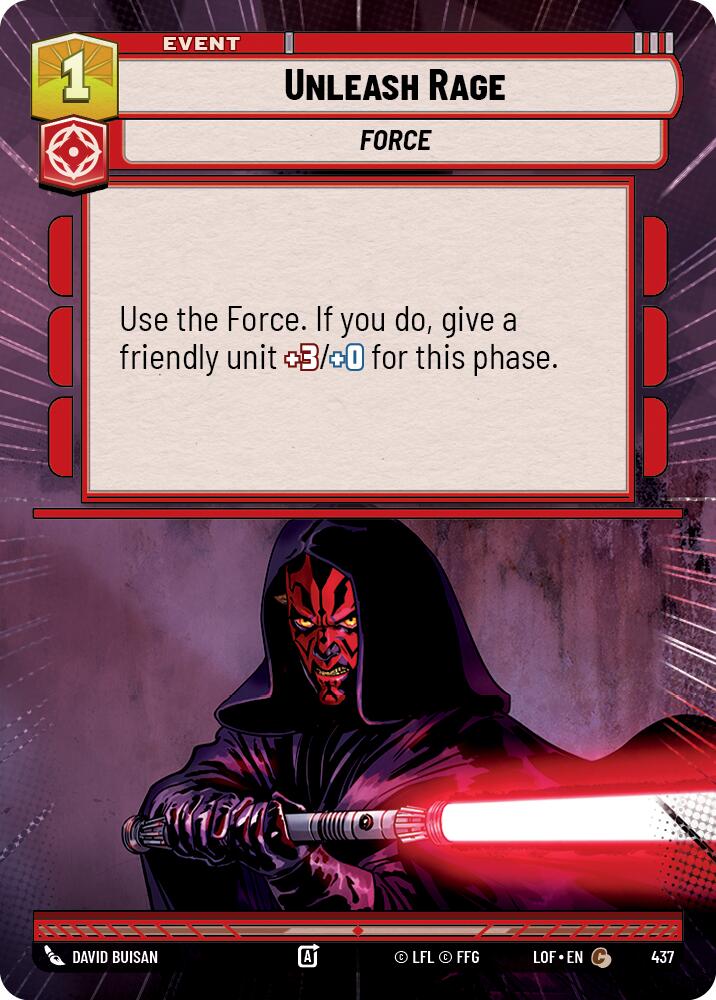 Unleash Rage (437) (Hyperspace) (437) [Legends of the Force] | Exor Games New Glasgow