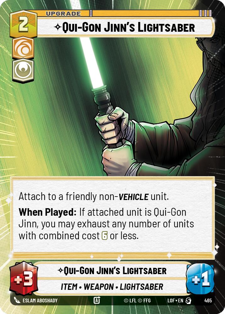 Qui-Gon Jinn's Lightsaber (465) (Hyperspace) (465) [Legends of the Force] | Exor Games New Glasgow