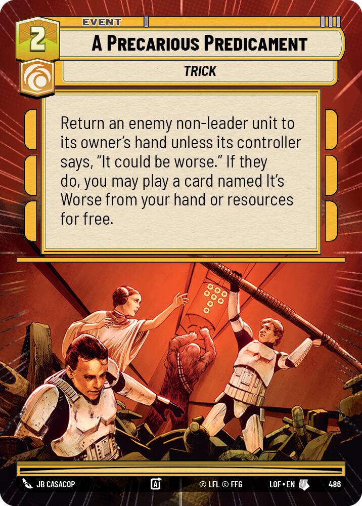 A Precarious Predicament (486) (Hyperspace) (486) [Legends of the Force] | Exor Games New Glasgow