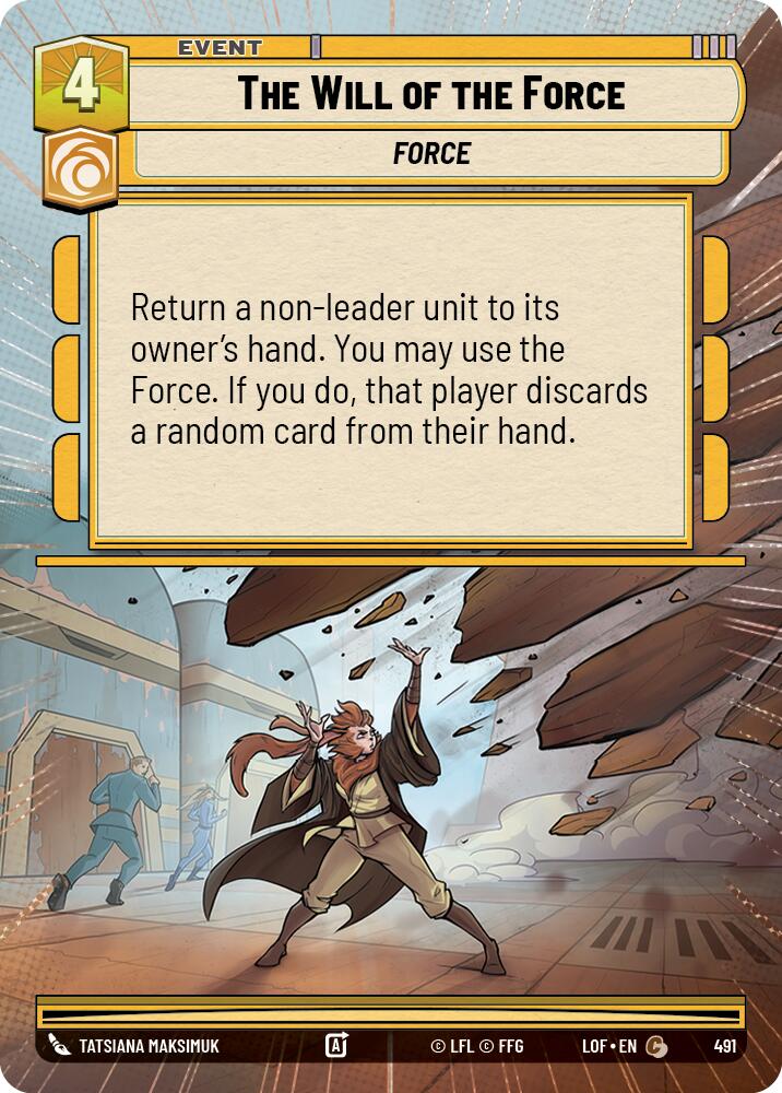 The Will of the Force (491) (Hyperspace) (491) [Legends of the Force] | Exor Games New Glasgow