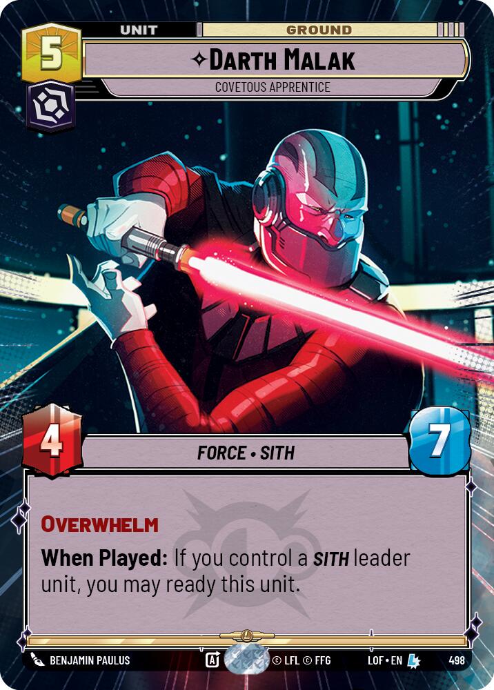 Darth Malak - Covetous Apprentice (498) (Hyperspace) (498) [Legends of the Force] | Exor Games New Glasgow