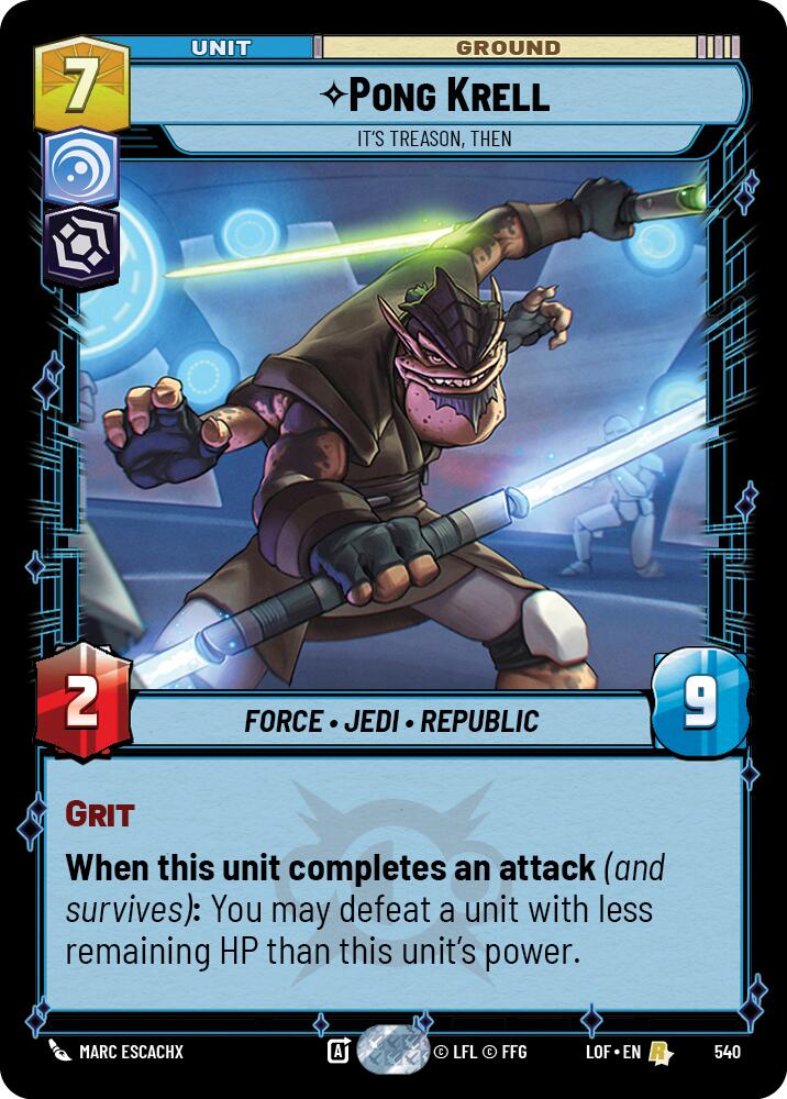Pong Krell - It's Treason, Then (540) (Foil) (540) [Legends of the Force] | Exor Games New Glasgow