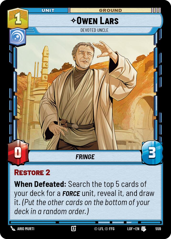 Owen Lars - Devoted Uncle (559) (Foil) (559) [Legends of the Force] | Exor Games New Glasgow