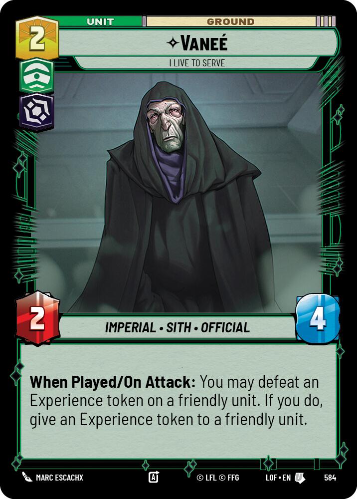Vanee - I Live to Serve (584) (Foil) (584) [Legends of the Force] | Exor Games New Glasgow