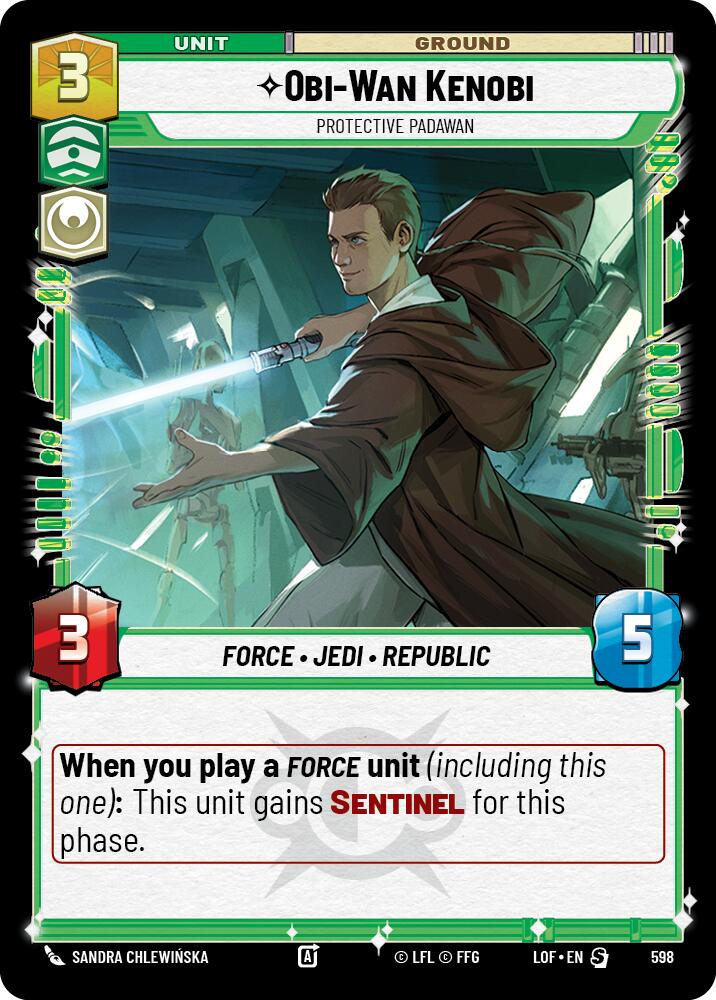 Obi-Wan Kenobi - Protective Padawan (598) (Foil) (598) [Legends of the Force] | Exor Games New Glasgow