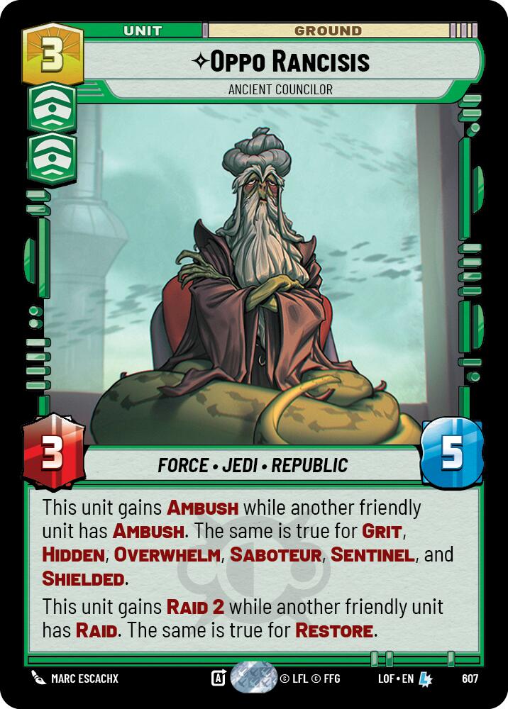 Oppo Rancisis - Ancient Councilor (607) (Foil) (607) [Legends of the Force] | Exor Games New Glasgow