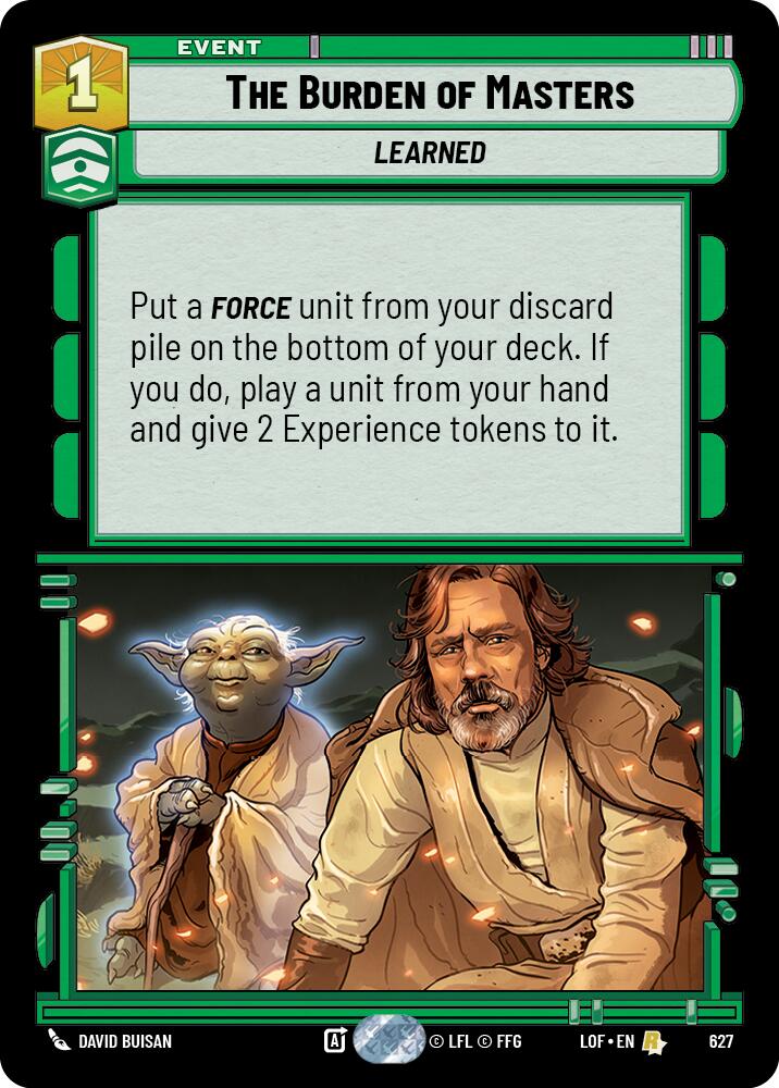 The Burden of Masters (627) (Foil) (627) [Legends of the Force] | Exor Games New Glasgow