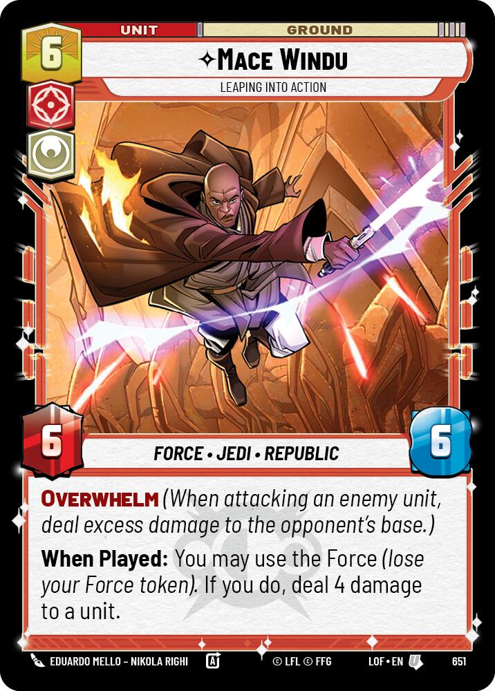 Mace Windu - Leaping into Action (651) (Foil) (651) [Legends of the Force] | Exor Games New Glasgow