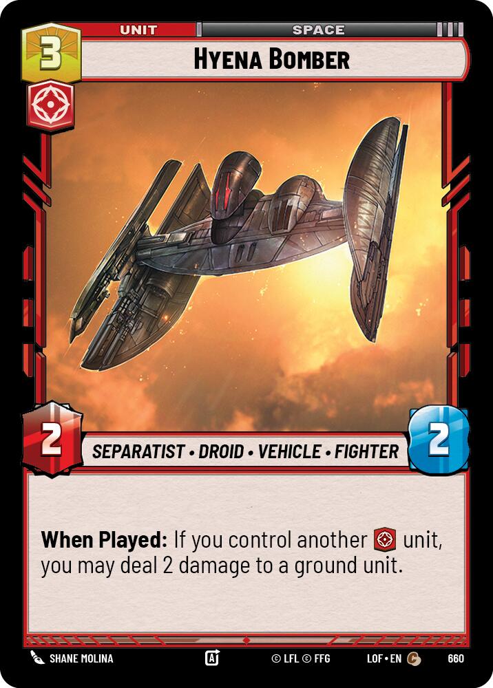 Hyena Bomber (660) (Foil) (660) [Legends of the Force] | Exor Games New Glasgow