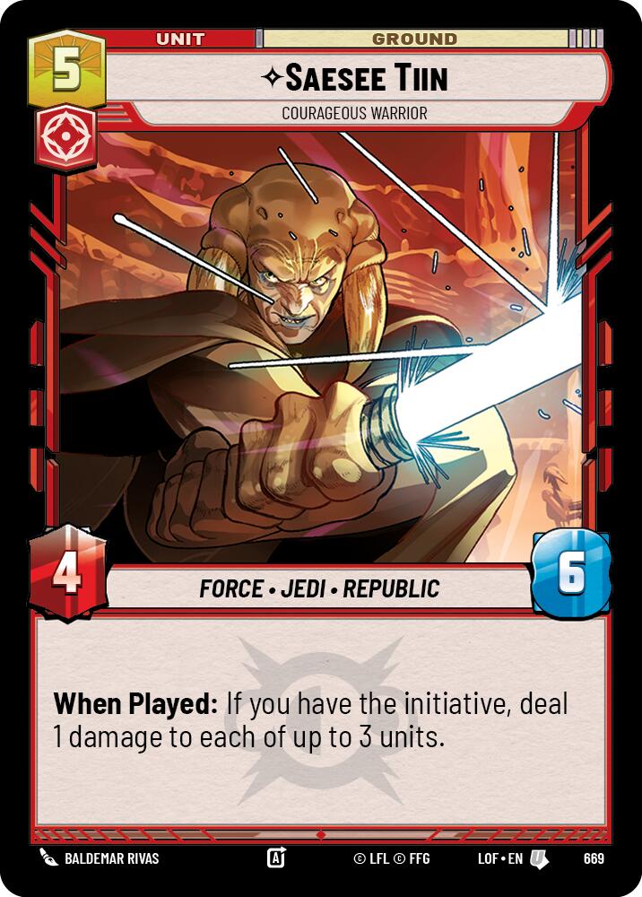 Saesee Tiin - Courageous Warrior (669) (Foil) (669) [Legends of the Force] | Exor Games New Glasgow